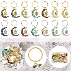 7Pcs Natural & Synthetic Gemstone Keychains&nbsp;KEYC-FS00044-02