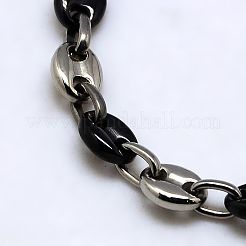 Fashionable 304 Stainless Steel Coffee Bean Chain Necklaces&nbsp;NJEW-I008-34C