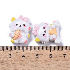 Opaque Cute Cat with Food Resin Decoden Cabochons&nbsp;X-RESI-B024-09