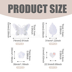 40Pcs 4 Styles Polyester Embroider Thread Iron on/Sew On Patches&nbsp;PATC-TA0001-45C