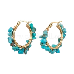 Natural Gemstone Hoop Earring&nbsp;EJEW-JE05709