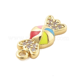 Brass Micro Pave Cubic Zirconia Pendants&nbsp;KK-L228-24G-04