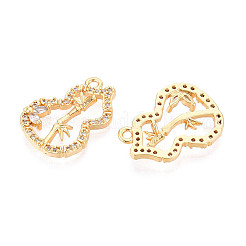Brass Micro Pave Cubic Zirconia Pendants&nbsp;KK-N263-51G