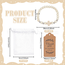 24Pcs Wood Round Beaded Stretch Bracelets&nbsp;BJEW-GO0001-41