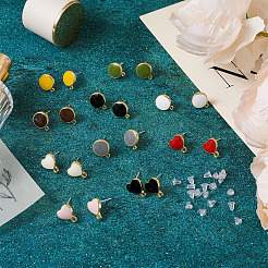 20Pcs 10 Style Alloy Enamel Stud Earring Findings&nbsp;FIND-EL0001-03