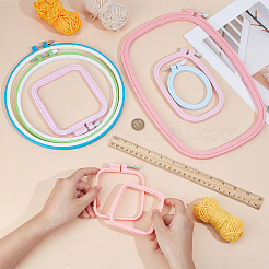 7Pcs 7 Styles Adjustable ABS Plastic Embroidery Hoops&nbsp;EMBR-OC0001-01