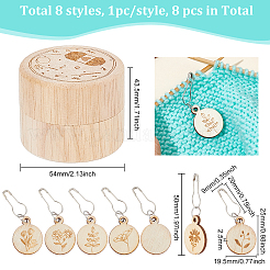 Wooden with Alloy Locking Stitch Marker&nbsp;TOOL-WH0155-32