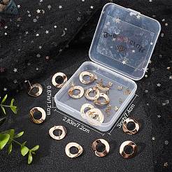 20Pcs Brass Donut Stud Earring Findings&nbsp;KK-BBC0004-87