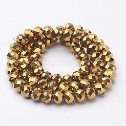 Electroplate Glass Beads Strands&nbsp;X-GR7X10MMY-G