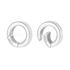 2pcs 925 Sterling Silver Spring Gate Rings with 925 Stamp&nbsp;STER-PH0002-15