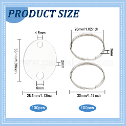 DIY Blank Oval Charm Keychain Making Kit&nbsp;DIY-BC0012-42