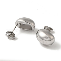 304 Stainless Steel Oval Stud Earrings for Wome&nbsp;EJEW-S237-02