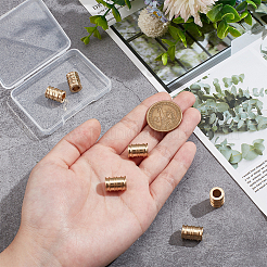 6Pcs Antique Style Groove Column Shape Brass Beads&nbsp;FIND-NB0005-34G