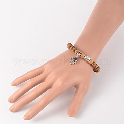 Wood Beaded Stretch Bracelets&nbsp;BJEW-JB02126