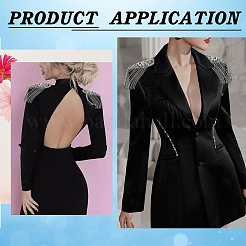 Fashion Iron Chain Tassel Epaulettes&nbsp;AJEW-WH0419-15P