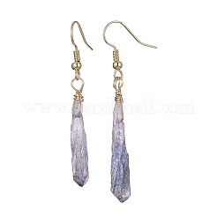 Dyed Natural Quartz Crystal Dangle Earrings&nbsp;EJEW-JE05487