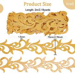 2M Floral Embroidery Iron on/Sew on Polyester Ribbon Patches&nbsp;OCOR-FG0001-75E