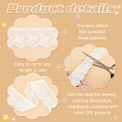 33 Yards Cotton Embroidery Bowknot Lace Ribbons&nbsp;OCOR-WH0045-35A-1