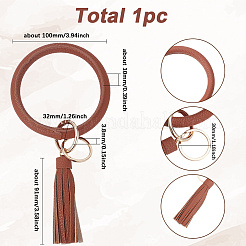 PU Leather Tassel Bracelet Wristlet Keychain&nbsp;AJEW-SC0003-67A