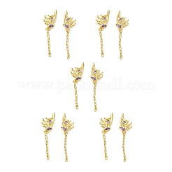 Purple Cubic Zirconia Butterfly Dangle Stud Earring&nbsp;EJEW-H092-09G