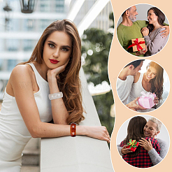 2Pcs 2 Color Acrylic Bangles for Women&nbsp;BJEW-UN0001-75