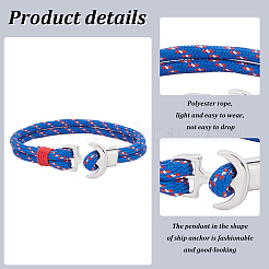 9Pcs 9 Colors Survival Polyester Cord Bracelets Set with Alloy Anchor Clasps&nbsp;BJEW-AN0001-59