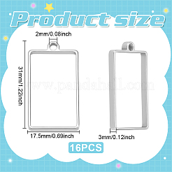 16Pcs 304 Stainless Steel Pendants&nbsp;STAS-UN0064-02B
