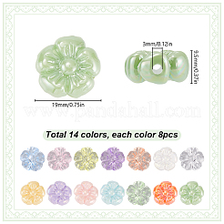 112Pcs 14 Colors Transparent & Opaque Acrylic Beads&nbsp;OACR-SP0001-28