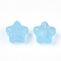 Transparent Spray Painted Glass Beads&nbsp;X-GLAA-N035-01-A06