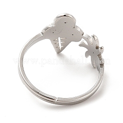 Non-Tarnish 201 Stainless Steel Sun & Ice Cream Adjustable Ring for Women&nbsp;RJEW-F131-02P
