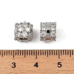 Brass Micro Pave Cubic Zirconia Beads&nbsp;KK-K374-22P