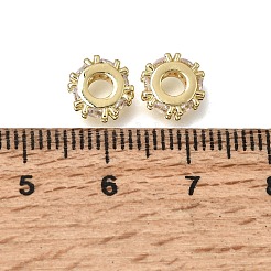 Brass Micro Pave Clear Cubic Zirconia Beads&nbsp;KK-K427-02A-G