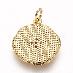 Brass Micro Pave Cubic Zirconia Pendants&nbsp;KK-P156-13G-01-NR