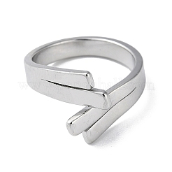 Non-Tarnish 304 Stainless Steel Cuff Ring&nbsp;RJEW-Q785-01P
