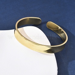 Brass Plain Cuff Bangles for Women&nbsp;BJEW-C140-28G