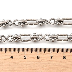 304 Stainless Steel Oval Textured Infinity Link Chain Necklaces for Women Men&nbsp;NJEW-K249-20A-P