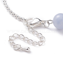 Gemstone Beaded Bracelet with 304 Stainless Steel Rolo Chains&nbsp;BJEW-JB08145