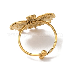 Ion Plating(IP) 304 Stainless Steel Eagle Open Cuff Rings for Women&nbsp;RJEW-M167-01G