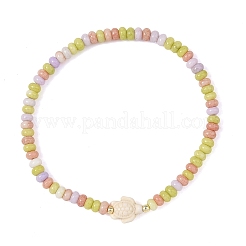 Ocean Dyed Synthetic Turquoise Sea Turtle & Ombre Effect Dyed Glass Rondelle Beaded Stretch Bracelets&nbsp;BJEW-JB14307-01