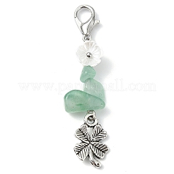 Natural Green Aventurine Chip Pendant Decorations&nbsp;HJEW-JM02712-01