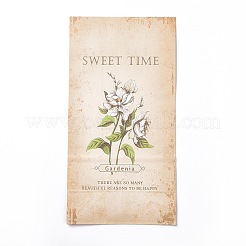 24Pcs 4 Styles Retro Rectangle Flower Paper Bags&nbsp;CARB-G009-01