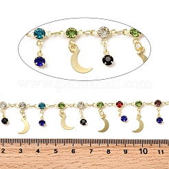 Brass Flat Round with Moon Link Chains&nbsp;CHC-H114-06G-01