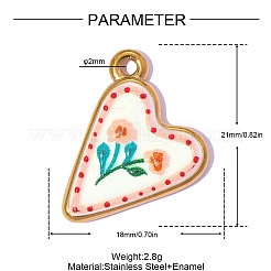 Printed 304 Stainless Steel with Enamel Pendants&nbsp;SA-OY002-67G-01
