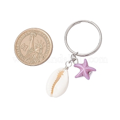 Synthetical Turquoise & Natural Mixed Cowrie Shell Keychains&nbsp;KEYC-JKC01344