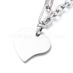 Non-Tarnish 304 Stainless Steel Paperclip Chains & Cable Chain Jewelry Sets&nbsp;SJEW-K153-14P
