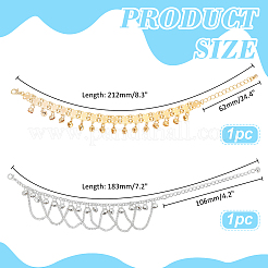 2Pcs 2 Styles Alloy Bell Chain Tassel Anklets&nbsp;AJEW-ME0002-98