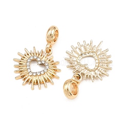 Alloy Crystal Rhinestone European Dangle Charms&nbsp;AL-CBAC2D3-19G
