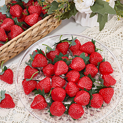50Pcs Plastic Simulated Strawberry Model&nbsp;AJEW-SP0003-60