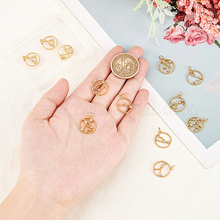 12Pcs 12 Style Brass Micro Pave Cubic Zirconia Pendants&nbsp;KK-FH0004-43