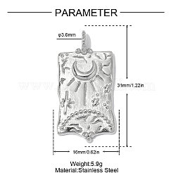 304 Stainless Steel Pendants&nbsp;STAS-OY014-85P